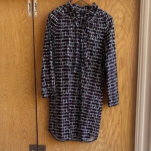 COS Navy and Burgundy Striped dress